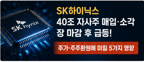 자사주 40조원 매입과 소각을 발표한 SK하이닉스 반도체 이미지