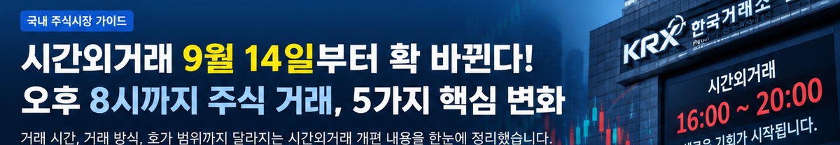 시간외거래 9월14일부터 확 바뀐다, 오후 8시까지 5가지 변화